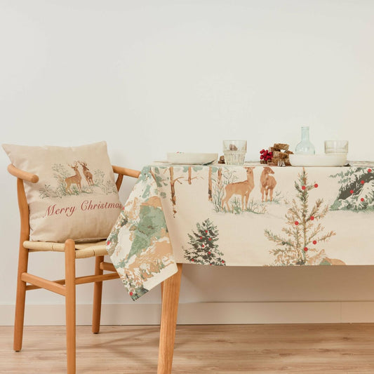 Mantel resinado antimanchas Belum Christmas Deer 100 x 140 cm