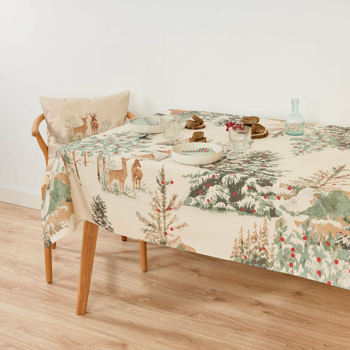 Mantel resinado antimanchas Belum Christmas Deer 250 x 140 cm