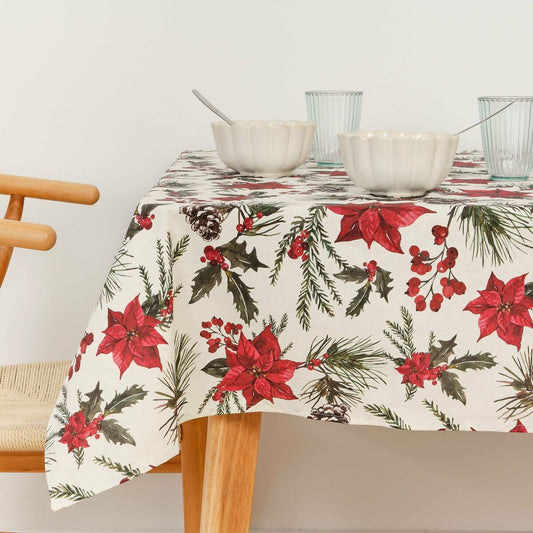 Mauré Christmas Flowers stain-resistant resin tablecloth 100 x 140 cm