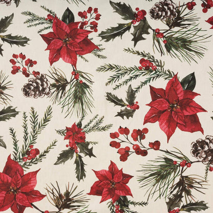 Mantel resinado antimanchas Belum Christmas Flowers 300 x 140 cm