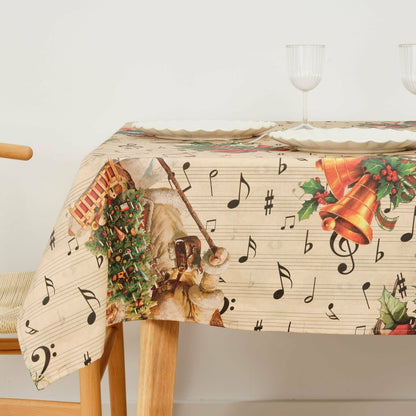 Mantel resinado antimanchas Belum Christmas Sheet Music 200 x 140 cm