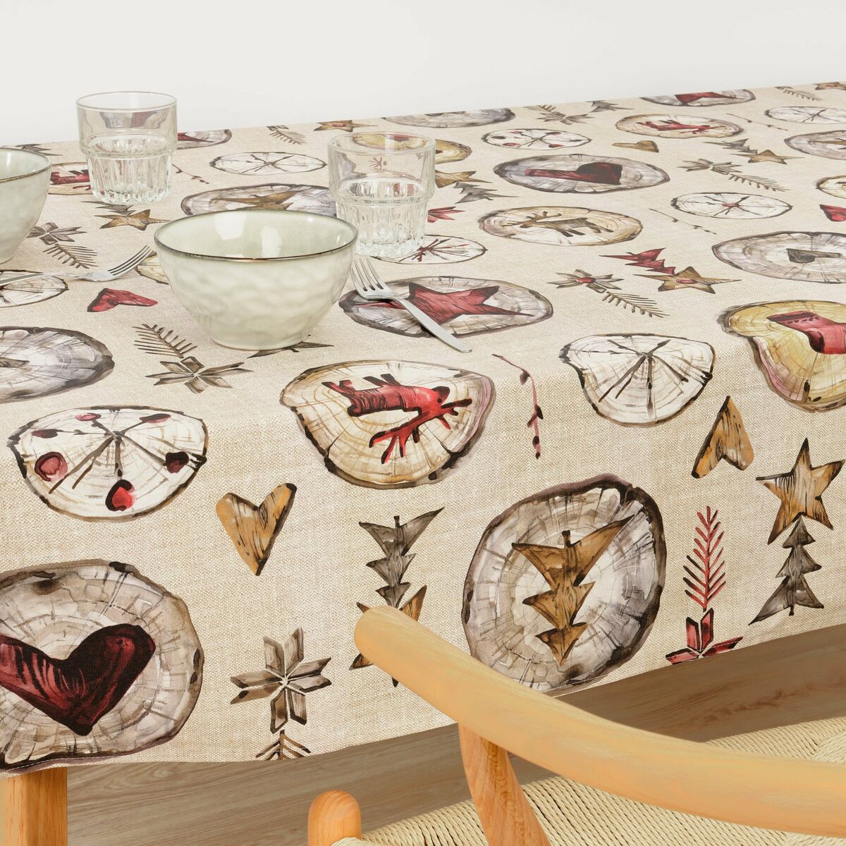 Belum Wooden Christmas stain-resistant resin tablecloth 100 x 140 cm