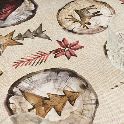 Belum Wooden Christmas stain-resistant resin tablecloth 100 x 140 cm