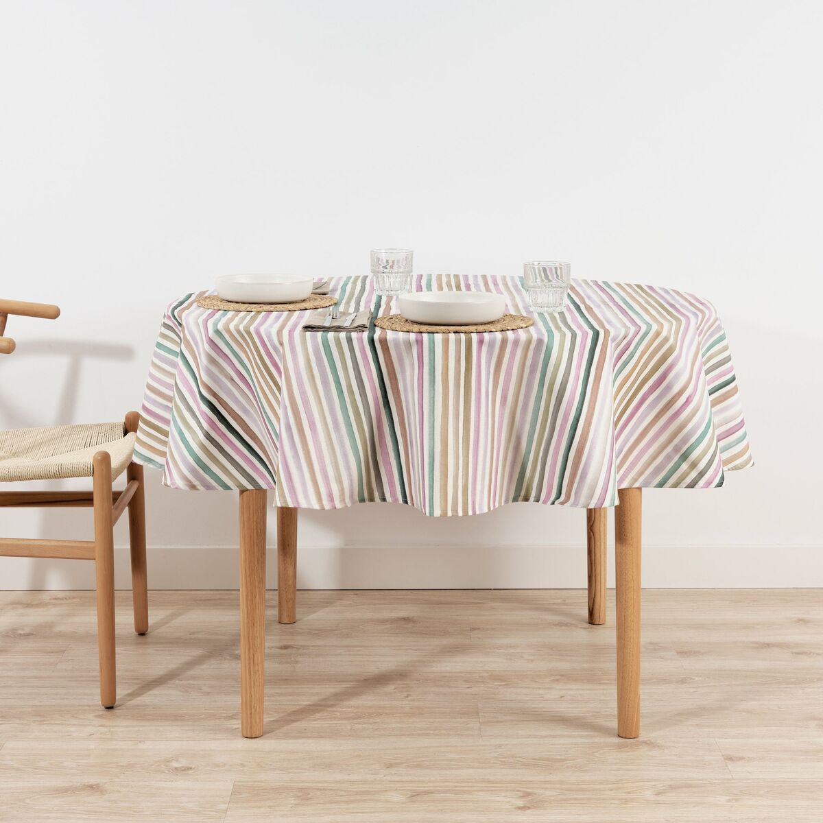 Belum Naiara 4-100 Multicoloured Striped Stain-Resistant Tablecloth