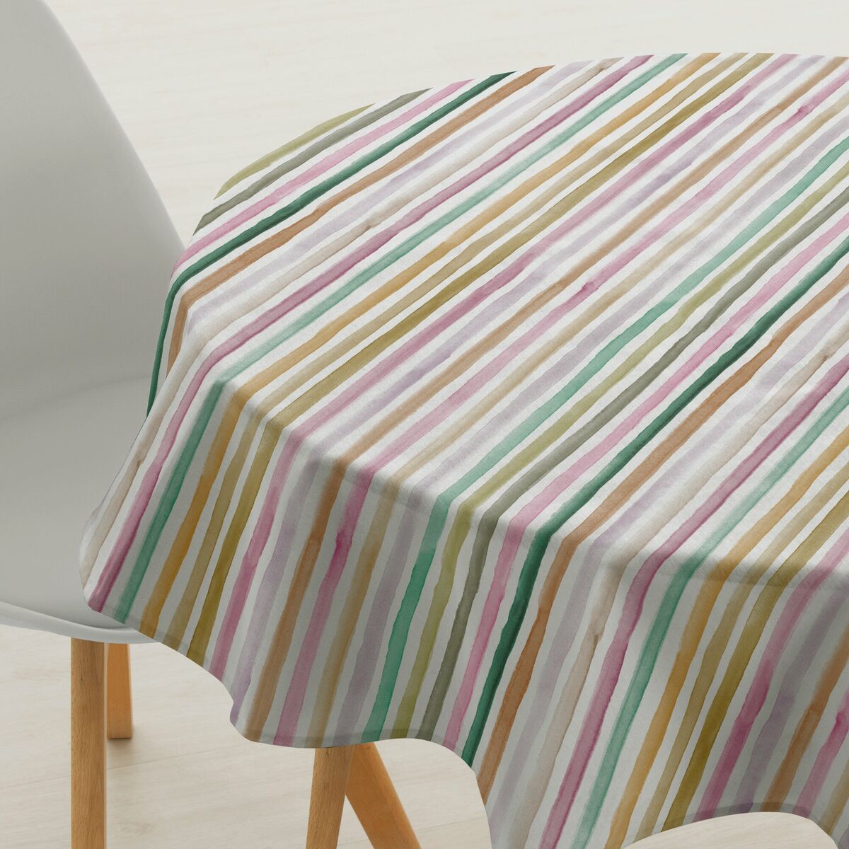 Belum Naiara 4-100 Multicoloured Striped Stain-Resistant Tablecloth