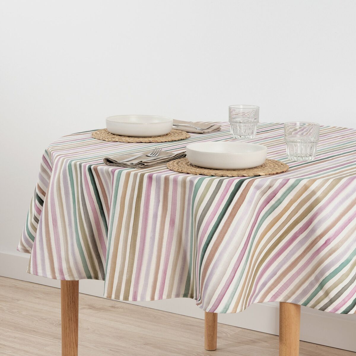 Belum Naiara 4-100 Multicoloured Striped Stain-Resistant Tablecloth