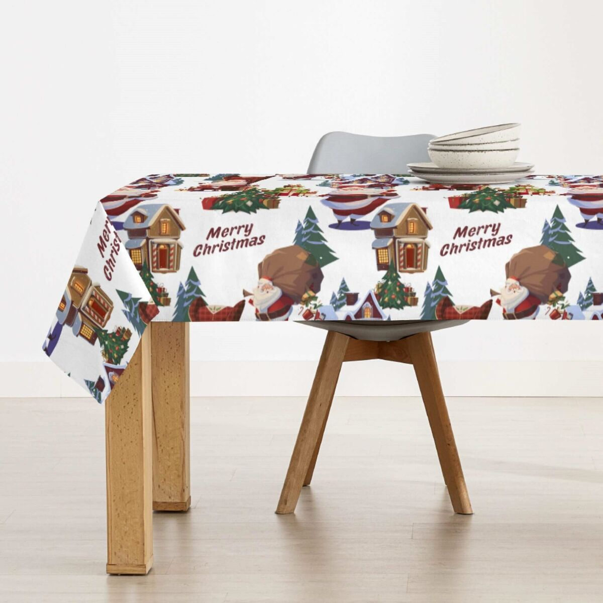 Mantel resinado antimanchas Belum Papa Noel 140 x 140 cm