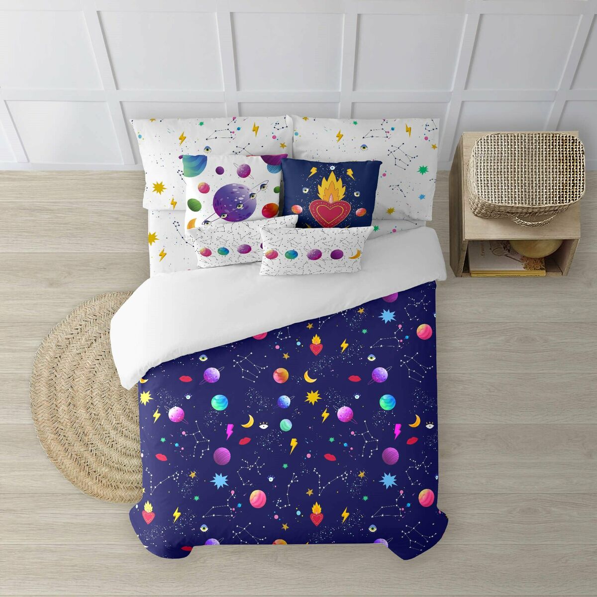 Ripshop Cosmos Duvet Cover Multicolor 140 x 200 cm Bottleneck