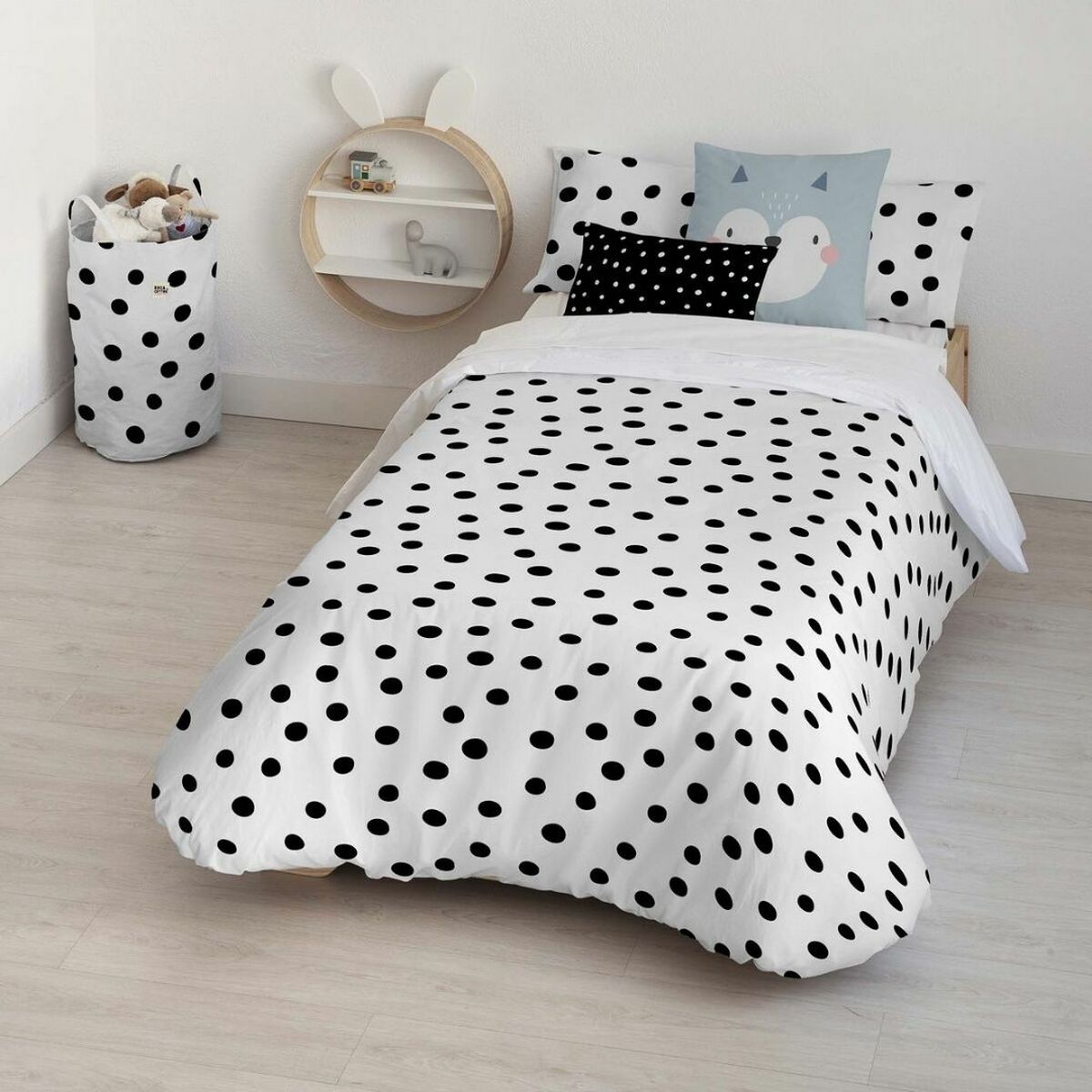 Kids&amp;Cotton Duvet Cover Kibo White Black 175 Thread Count 180 x 220 cm 180 x 240 cm