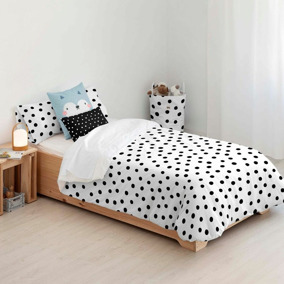 Kids&amp;Cotton Duvet Cover Kibo White Black 175 Thread Count 180 x 220 cm 180 x 240 cm