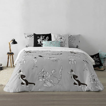 Looney Tunes Duvet Cover Looney BN White black 260 x 240 cm