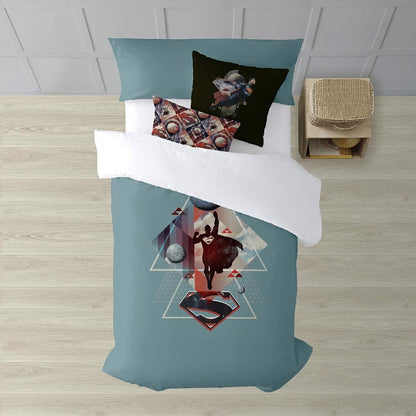 Superman Geometric Green Duvet Cover 240 x 220 cm