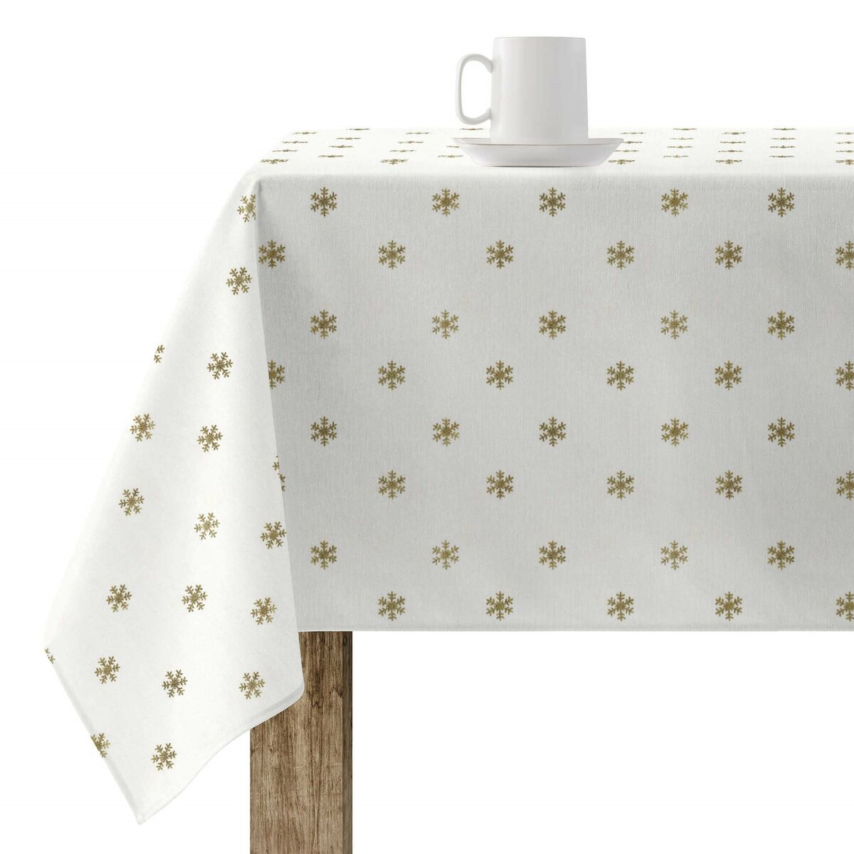 Belum Snowflakes Gold stain-resistant resin tablecloth 100 x 140 cm