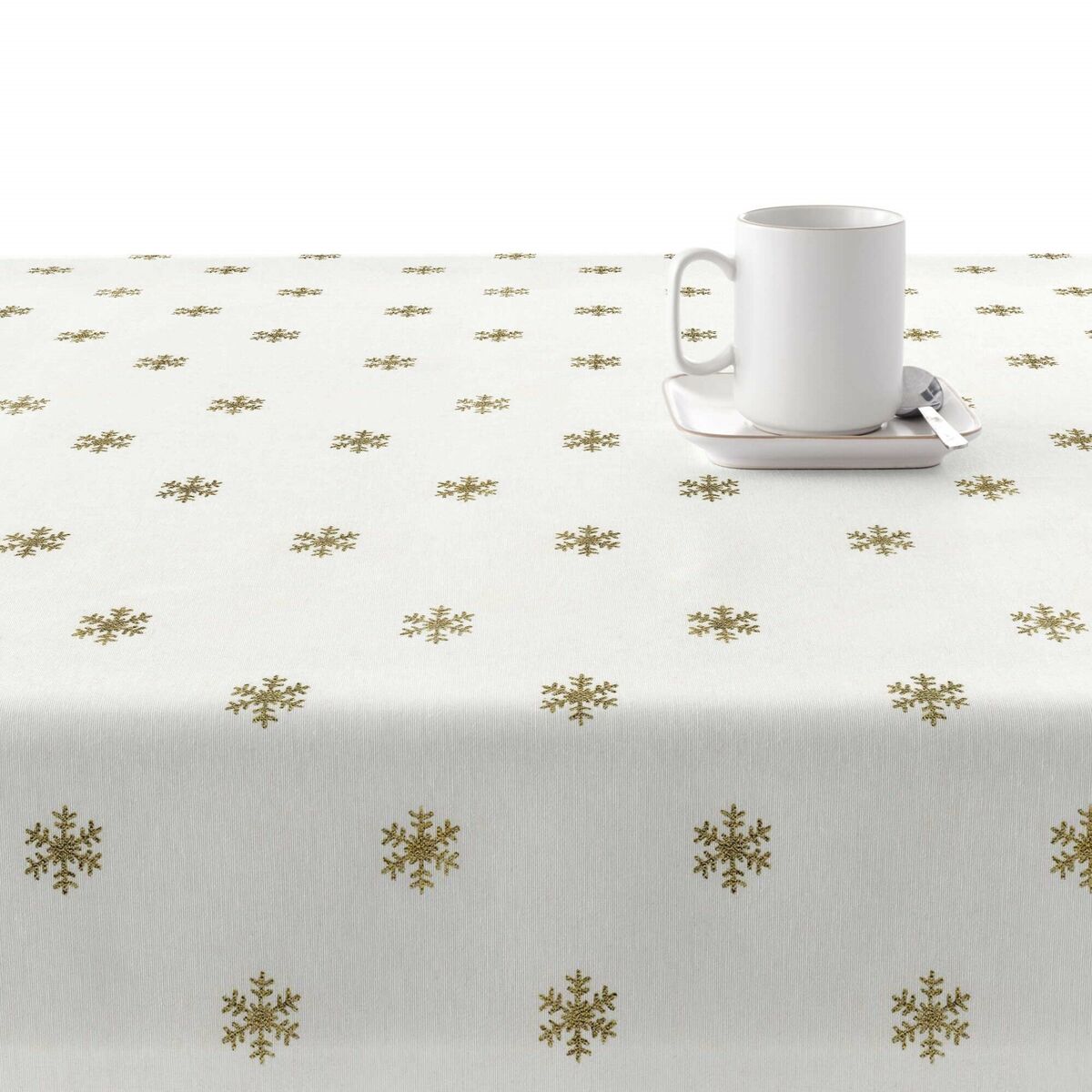 Belum Snowflakes Gold stain-resistant resin tablecloth 100 x 140 cm