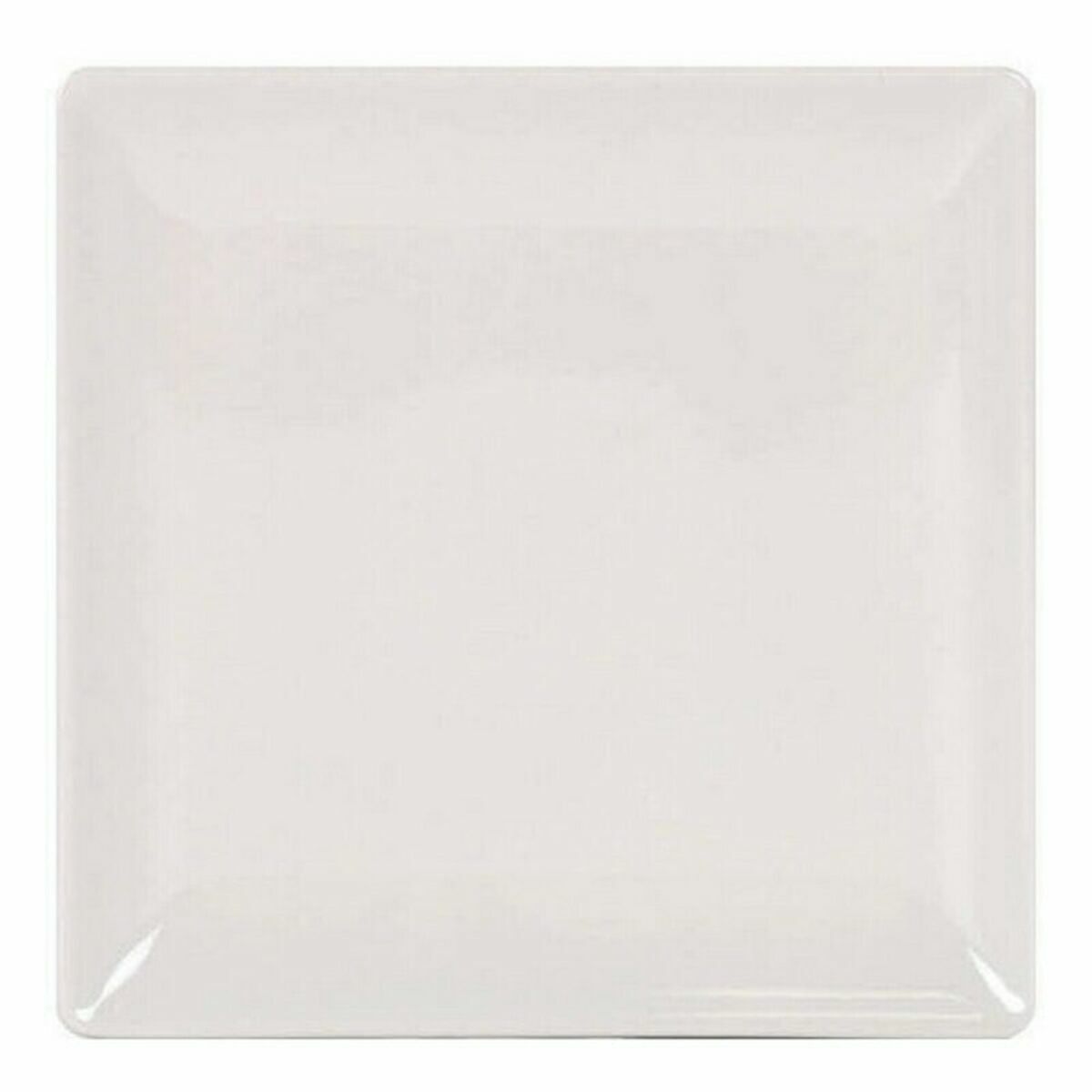 La Mediterránea Elite Ivory Stoneware Flat Plate 21 x 21 x 2 cm (6 Units) (21 cm)