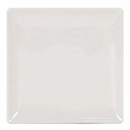 La Mediterránea Elite Ivory Stoneware Flat Plate 21 x 21 x 2 cm (6 Units) (21 cm)