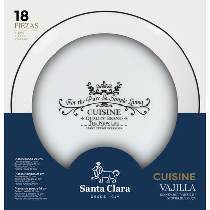 Santa Clara Cuisine 18-Piece Round Porcelain Dinnerware Set (2 Units)