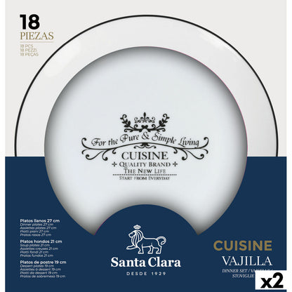 Santa Clara Cuisine 18-Piece Round Porcelain Dinnerware Set (2 Units)