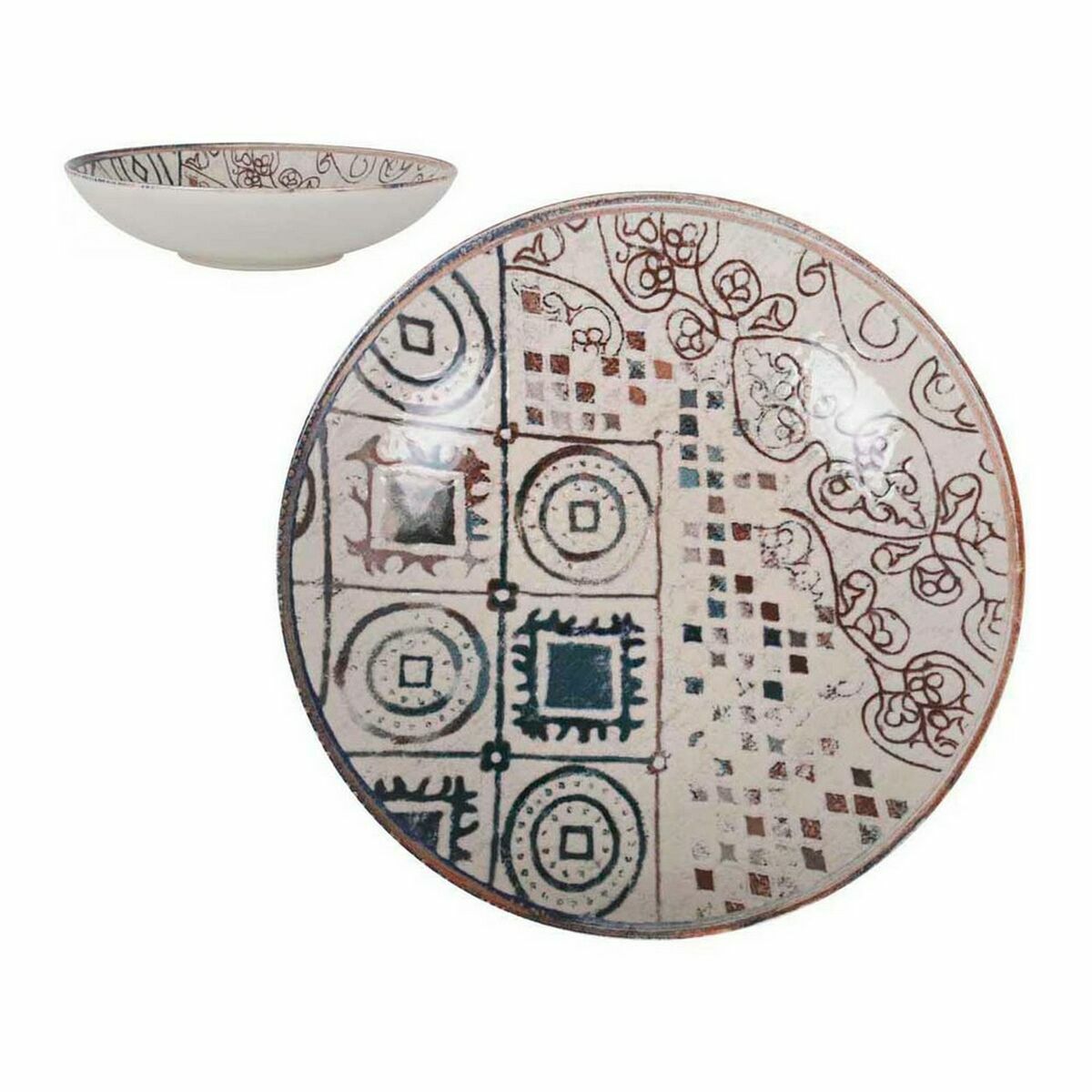 Deep Plate La Mediterránea Greece Porcelain (12 Units)