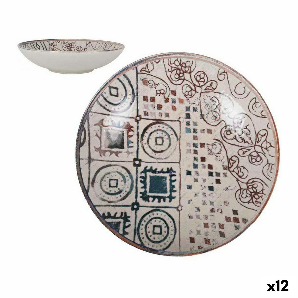 Deep Plate La Mediterránea Greece Porcelain (12 Units)