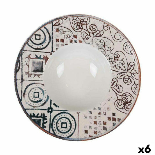 Deep Plate La Mediterránea Greece Porcelain Ø 28 cm (6 Units)