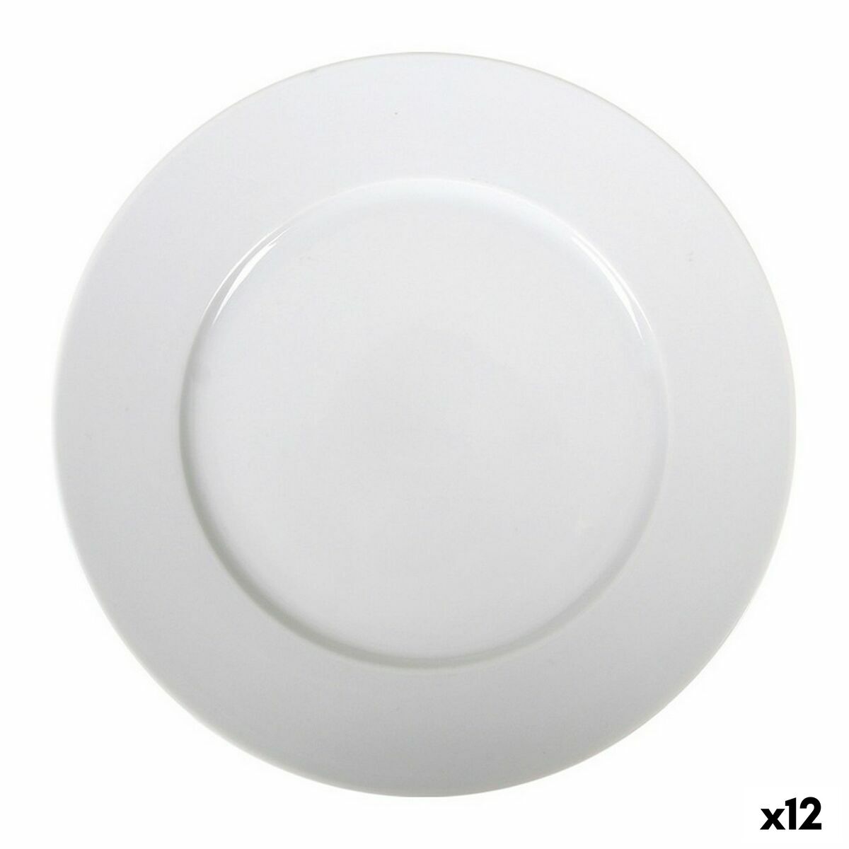 Plato Llano La Mediterránea Saler Porcelana Blanco (12 Unidades) (Ø 25 cm)