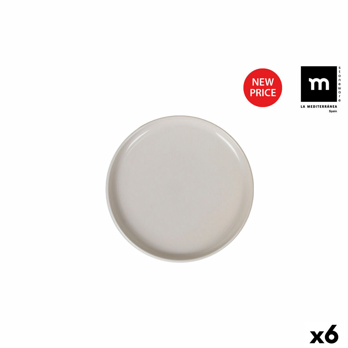 La Mediterránea Ivory Glossy Round Flat Plate (6 Units)