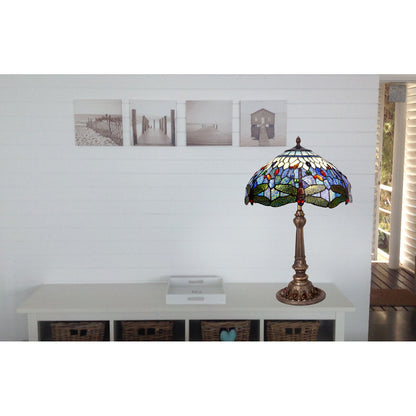 Viro Belle Epoque Table Lamp Blue Zinc 60 W 40 x 60 x 40 cm