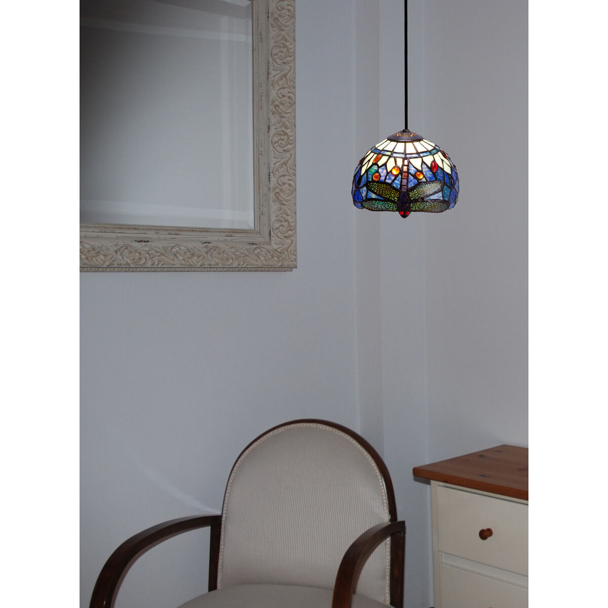 Viro Belle Epoque Ceiling Lamp Blue Iron 60 W 20 x 125 x 20 cm