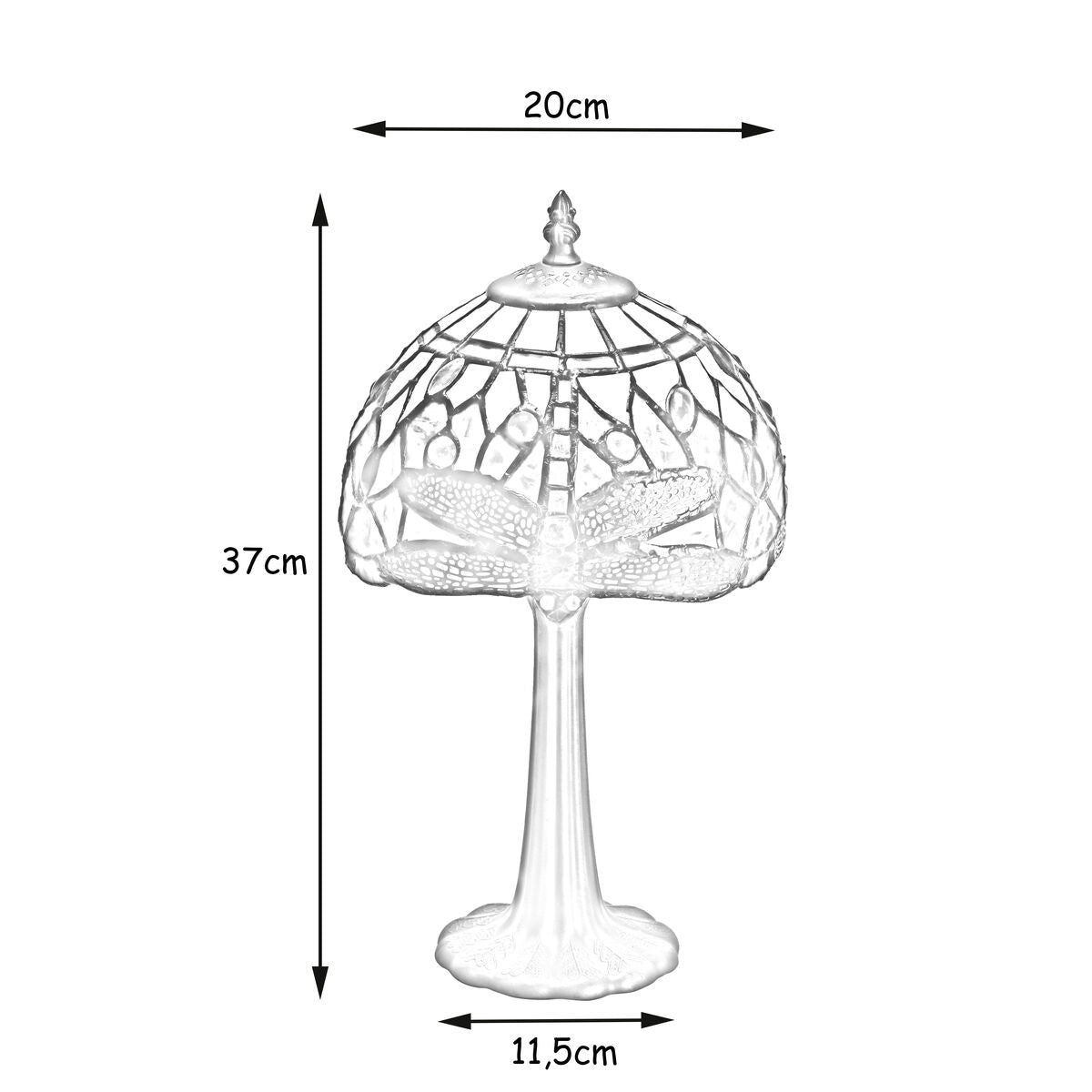 Viro Belle Epoque Table Lamp Blue Zinc 60 W 20 x 37 x 20 cm