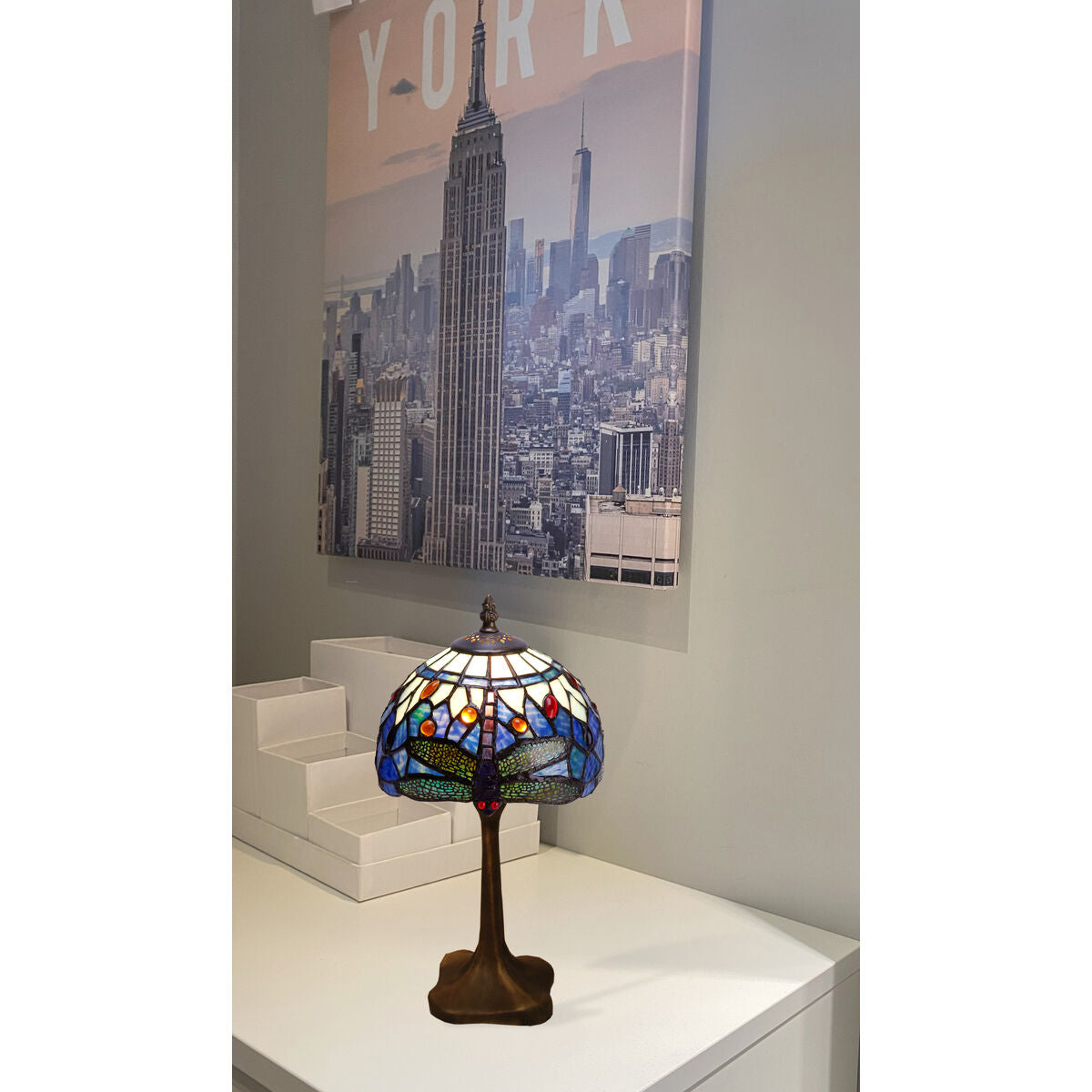 Viro Bell Table Lamp Blue Zinc 60 W 20 x 37 x 20 cm