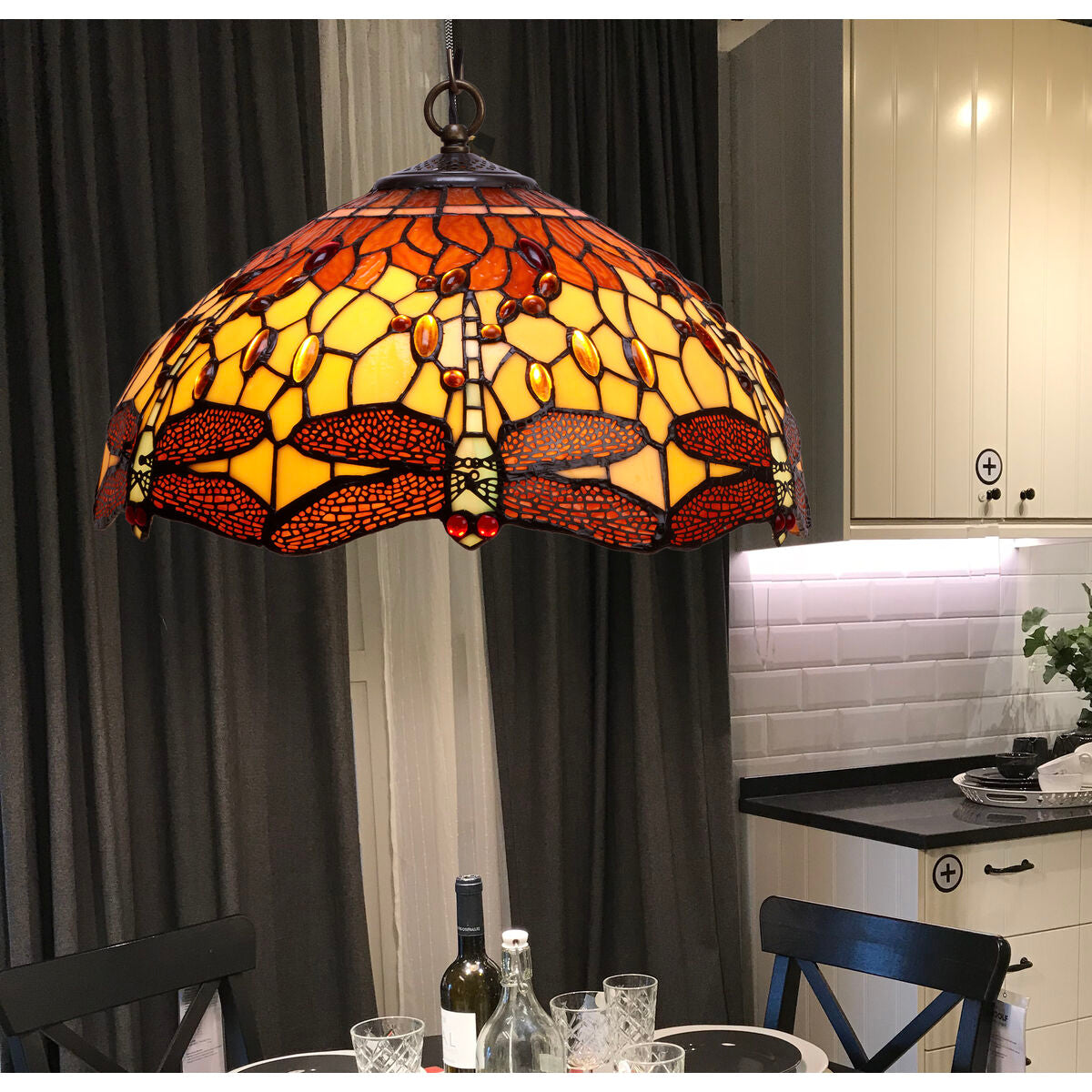 Viro Belle Amber Ceiling Lamp Amber Iron 60 W 40 x 130 x 40 cm