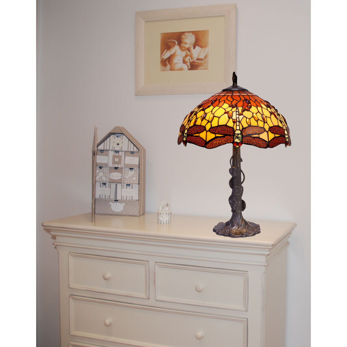 Viro Belle Amber Table Lamp Amber Zinc 60 W 40 x 60 x 40 cm