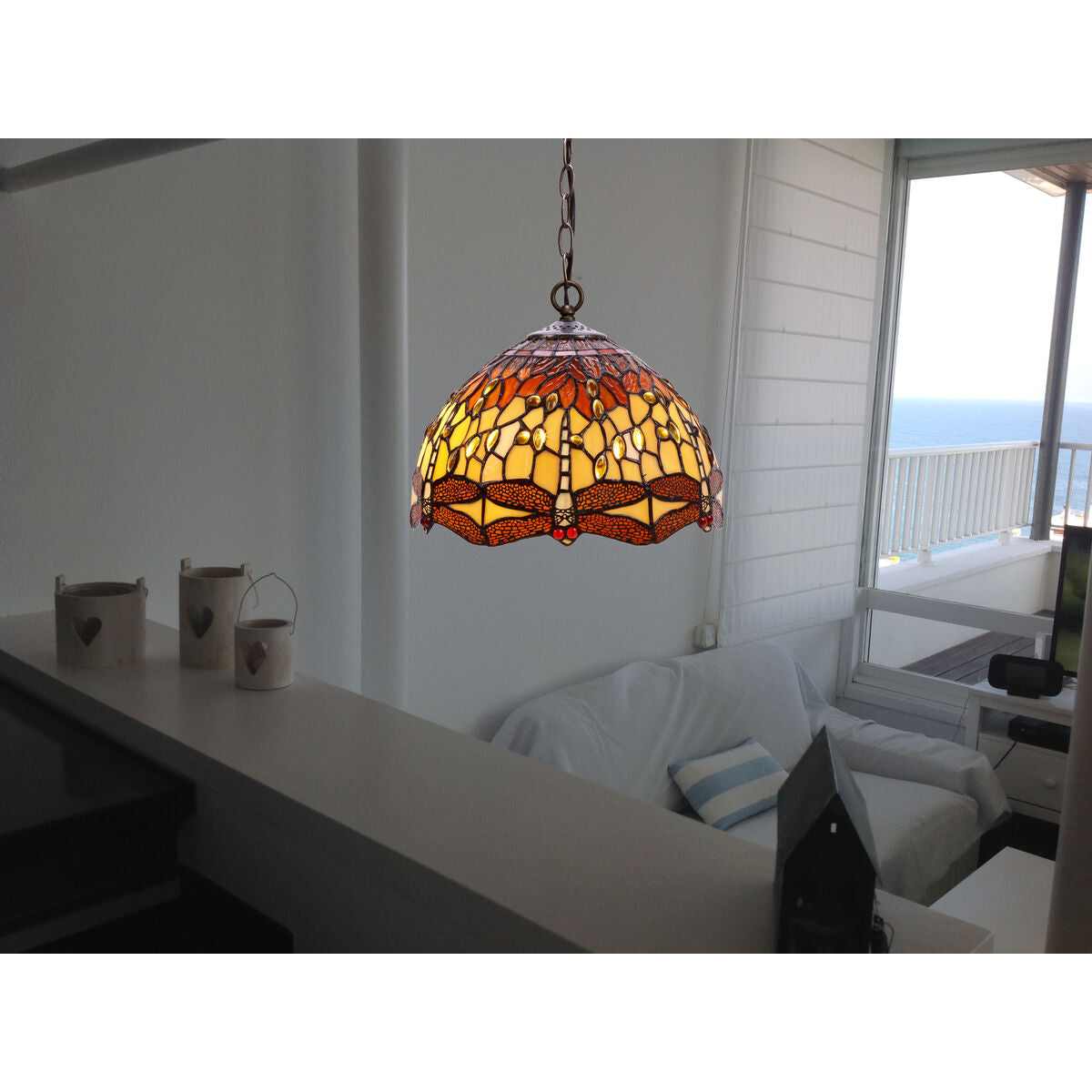 Viro Belle Amber Ceiling Lamp Amber Iron 60 W 30 x 125 x 30 cm