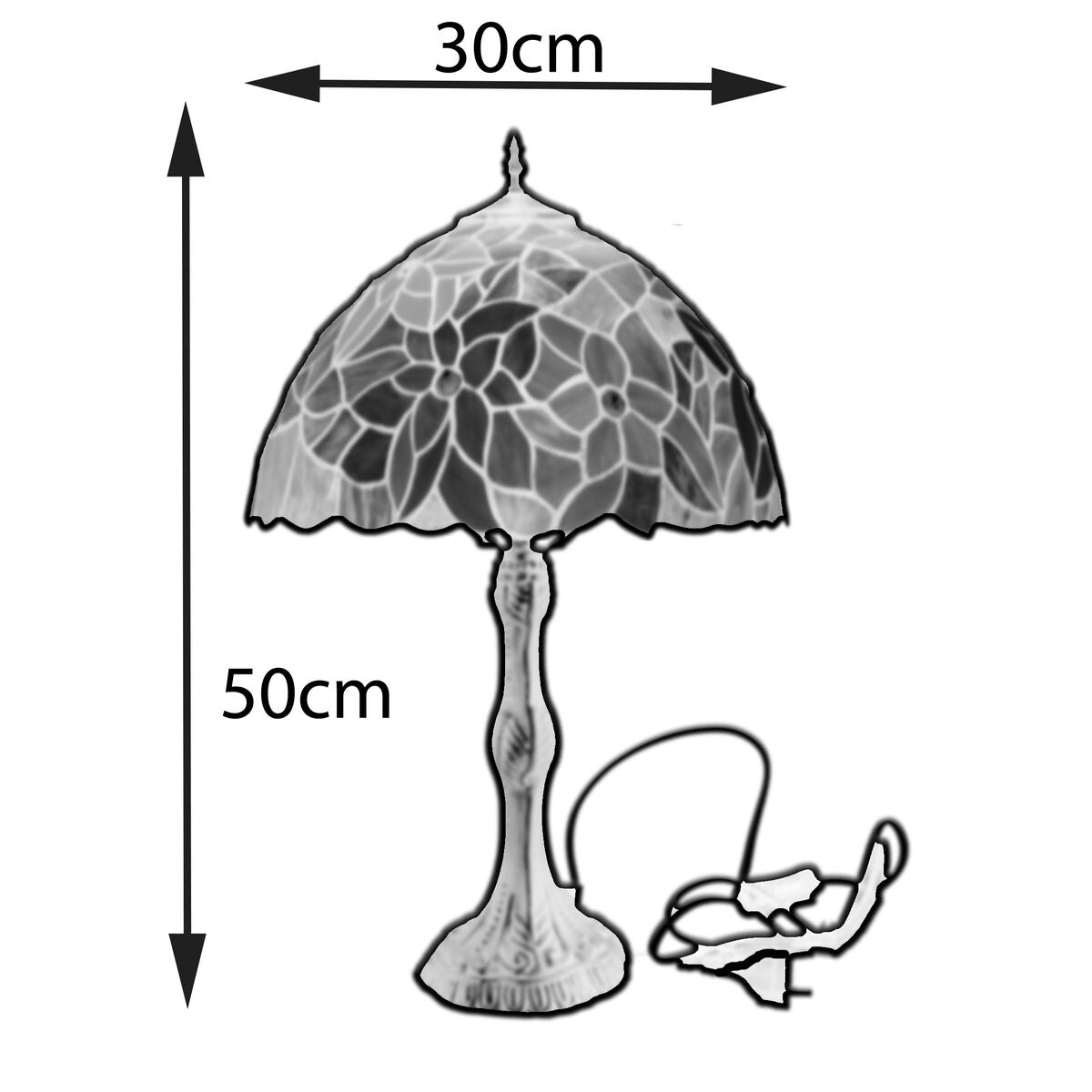 Lámpara de mesa Viro Hexa Marfil Zinc 60 W 30 x 50 x 30 cm