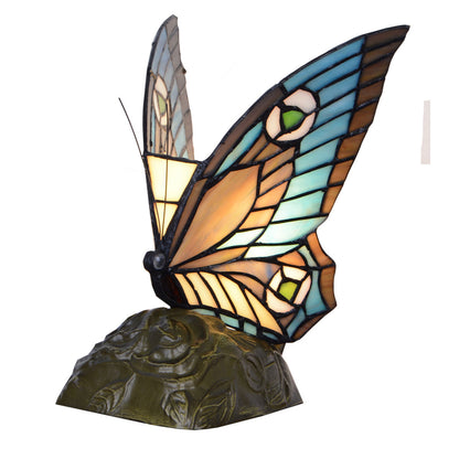 Viro Lighting Blue Glass Table Lamp 23 x 25 x 23 cm Butterfly