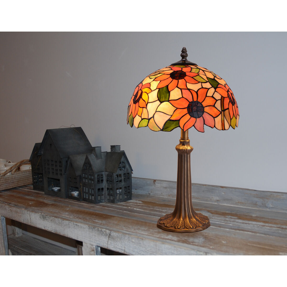 Viro Diamond Multicolor Zinc Table Lamp 30 x 50 x 30 cm Flowers