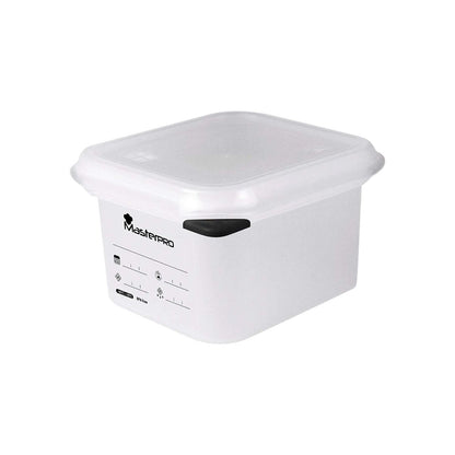 Masterpro Foodies Hermetic Lunch Box Polypropylene Square 1 L 17.6 x 10.8 x 10 cm White Transparent