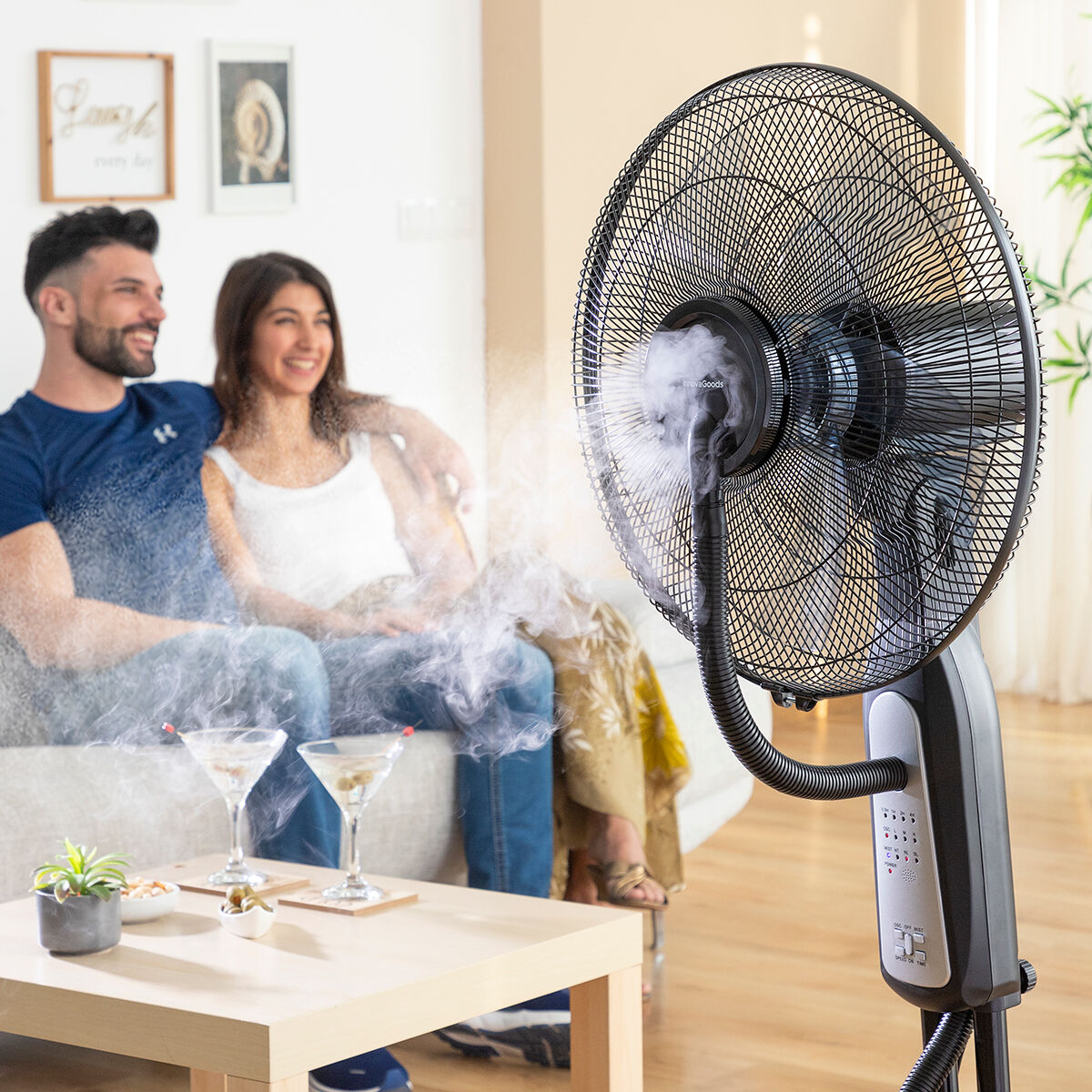 InnovaGoods Standing Misting Fan with Remote Control Black 2.8 L 90 W (Refurbished C)