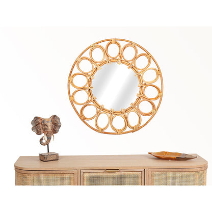 Romimex Natural Rattan Wall Mirror 50 x 50 x 4 cm