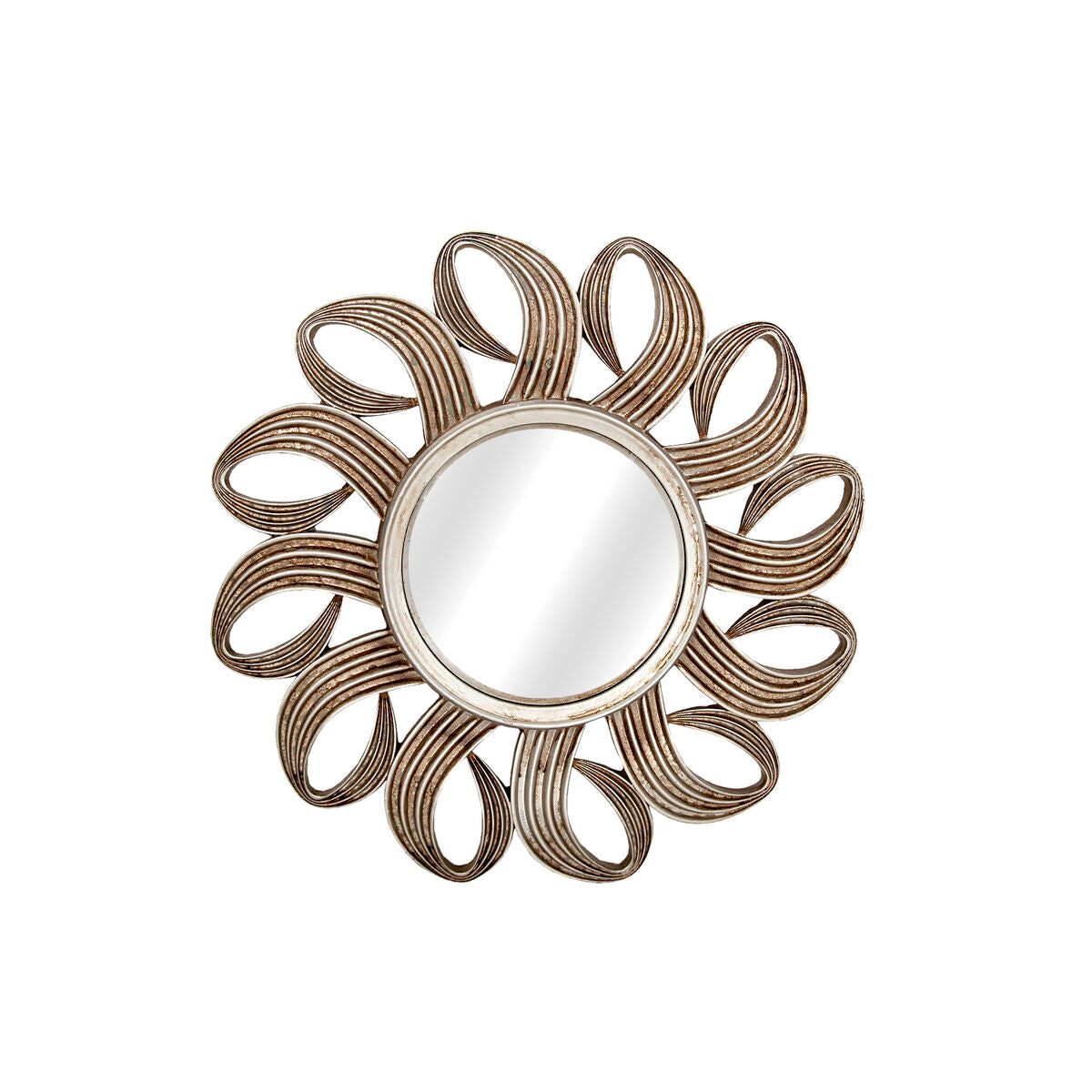 Romimex Wall Mirror Silver Resin 32 x 32 x 3 cm Round