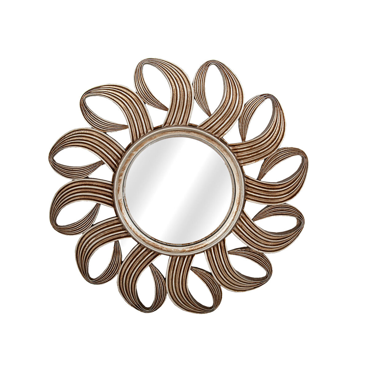 Romimex Wall Mirror Silver Resin 44 x 44 x 4 cm Round