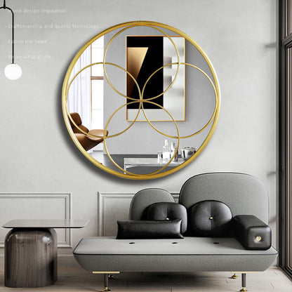 Romimex Gold Metal Circles Wall Mirror 87 x 87 x 3 cm