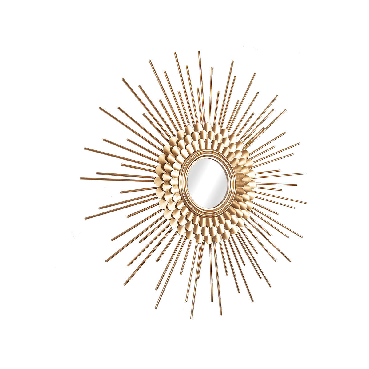 Romimex Gold Metal Sun Wall Mirror 80 x 80 x 6 cm Round