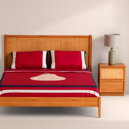 Benetton Standard Red Pear 4 Piece Sheet Set