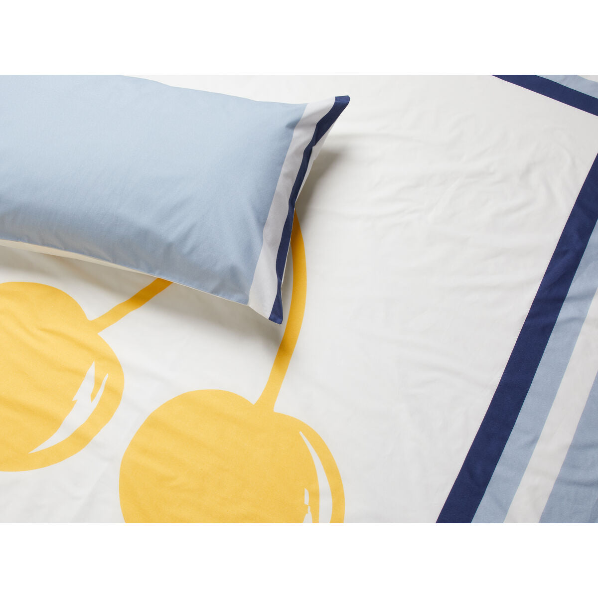 Benetton Yellow Blue Cherry 3 Piece Sheet Set