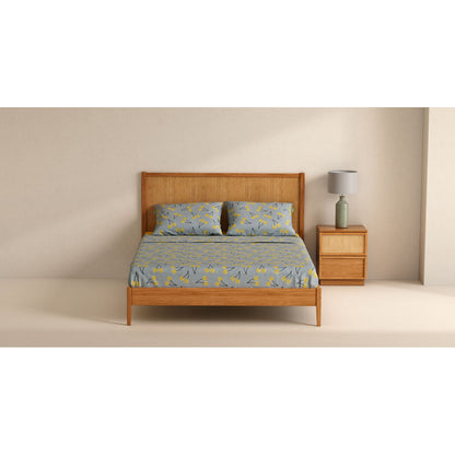 Benetton Yellow Blue Standard Cherries 4 Piece Sheet Set