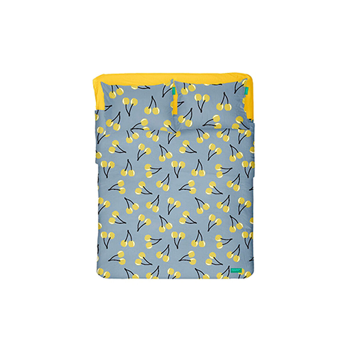 Benetton Yellow Blue Standard Cherries 4 Piece Sheet Set