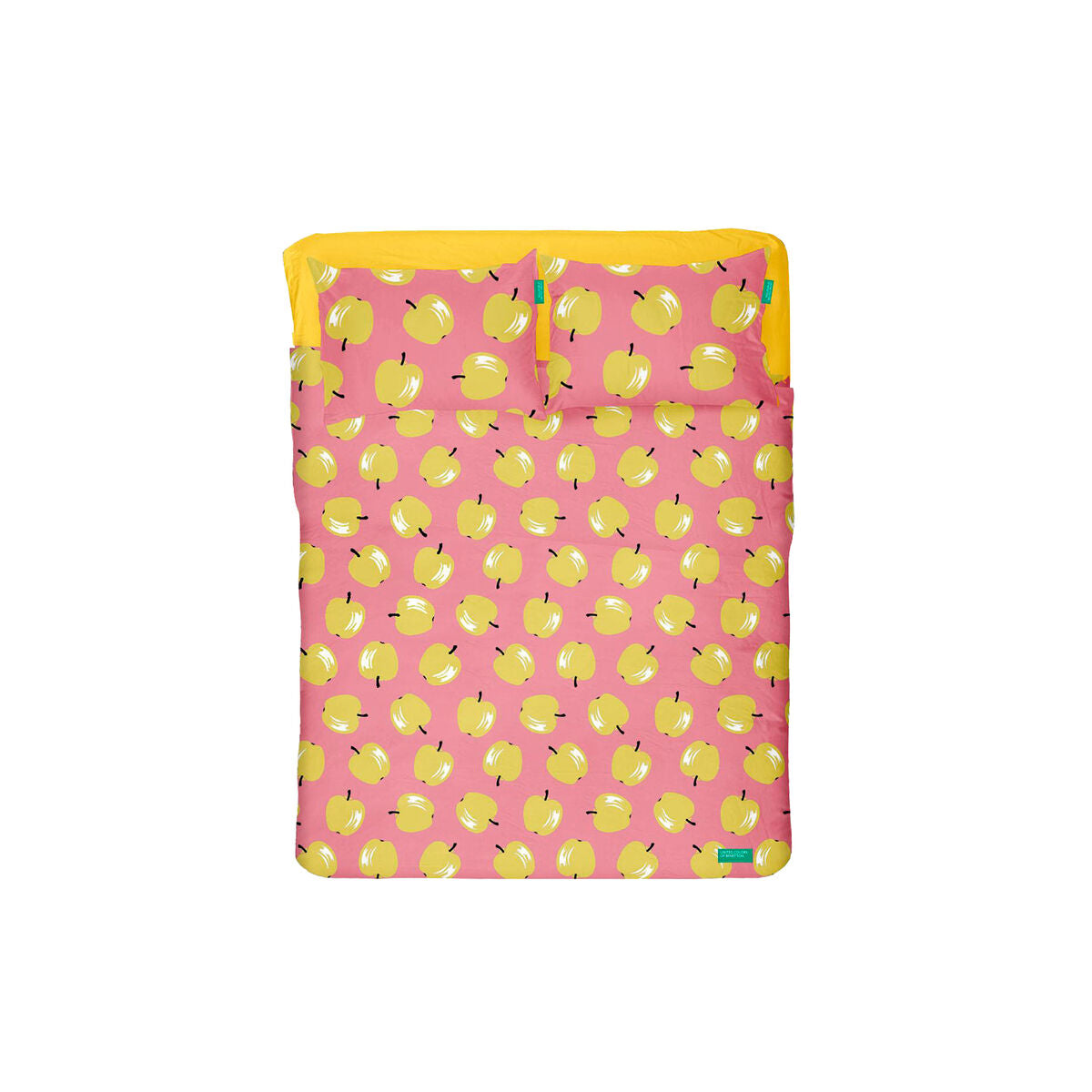 Juego de Sábanas Benetton Amarillo Rosa Estándar Manzana 4 Piezas