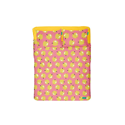 Benetton Yellow Pink Apple 4 Piece Sheet Set